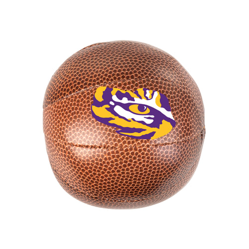 LSU Micro Soft Basketball by Logo Brands for recreation, featuring the LSU logo on a soft, mini basketball suitable for indoor play.