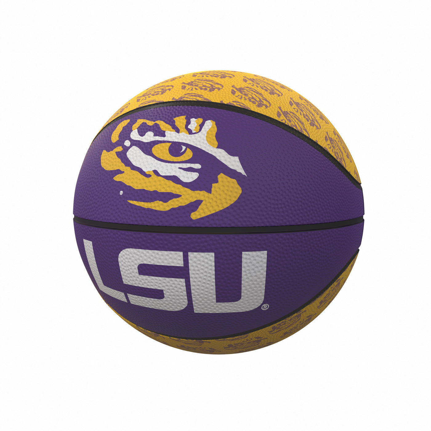 LSU Repeating Logo Mini-Size Rubber Basketball