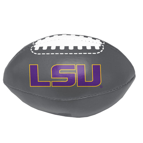LSU Mini Soft Football by Logo Brands for recreation, featuring team colors and logo on a small foam football.
