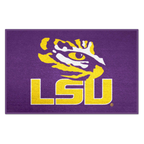 LSU Starter Mat by Logo Brands featuring LSU logo and team colors, ideal for sports fan decor or game day accessories.