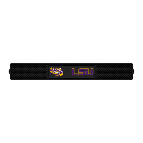 LSU Drink Mat by Logo Brands featuring LSU logo and vibrant team colors, designed to protect surfaces from drink spills.
