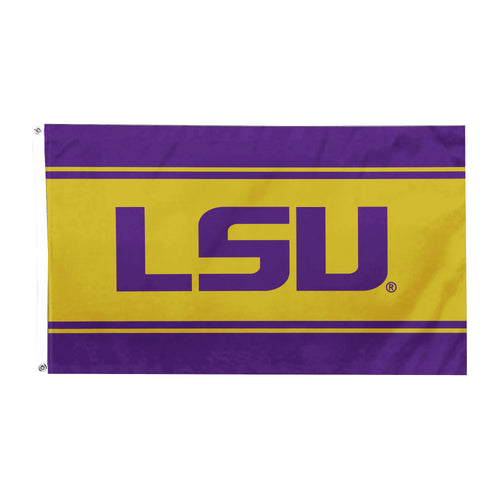 Louisiana State University LSU home flag, 3x5 feet, Logo Brands, featuring LSU logo and team colors for display or outdoor use