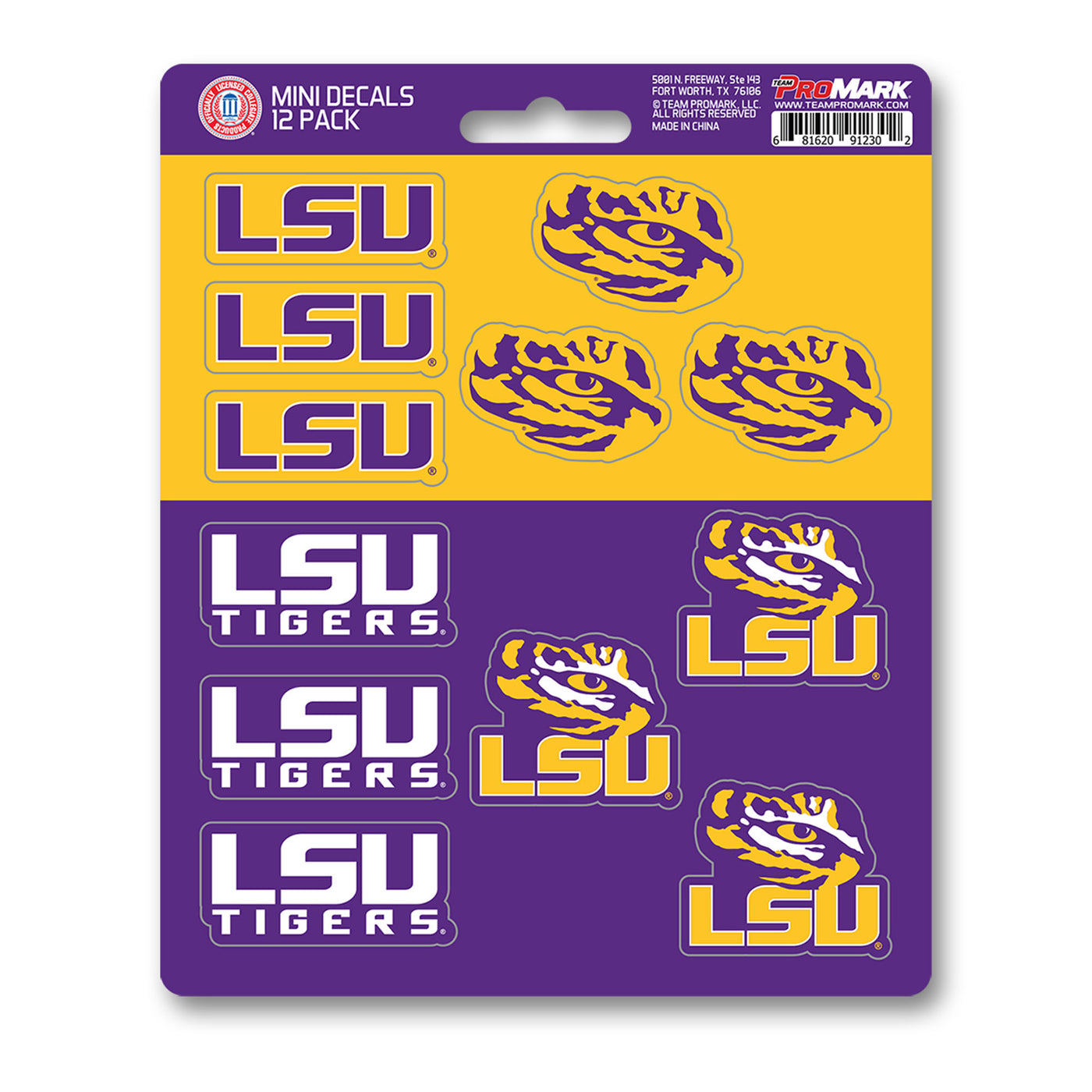 LSU Mini Decal 12-pk