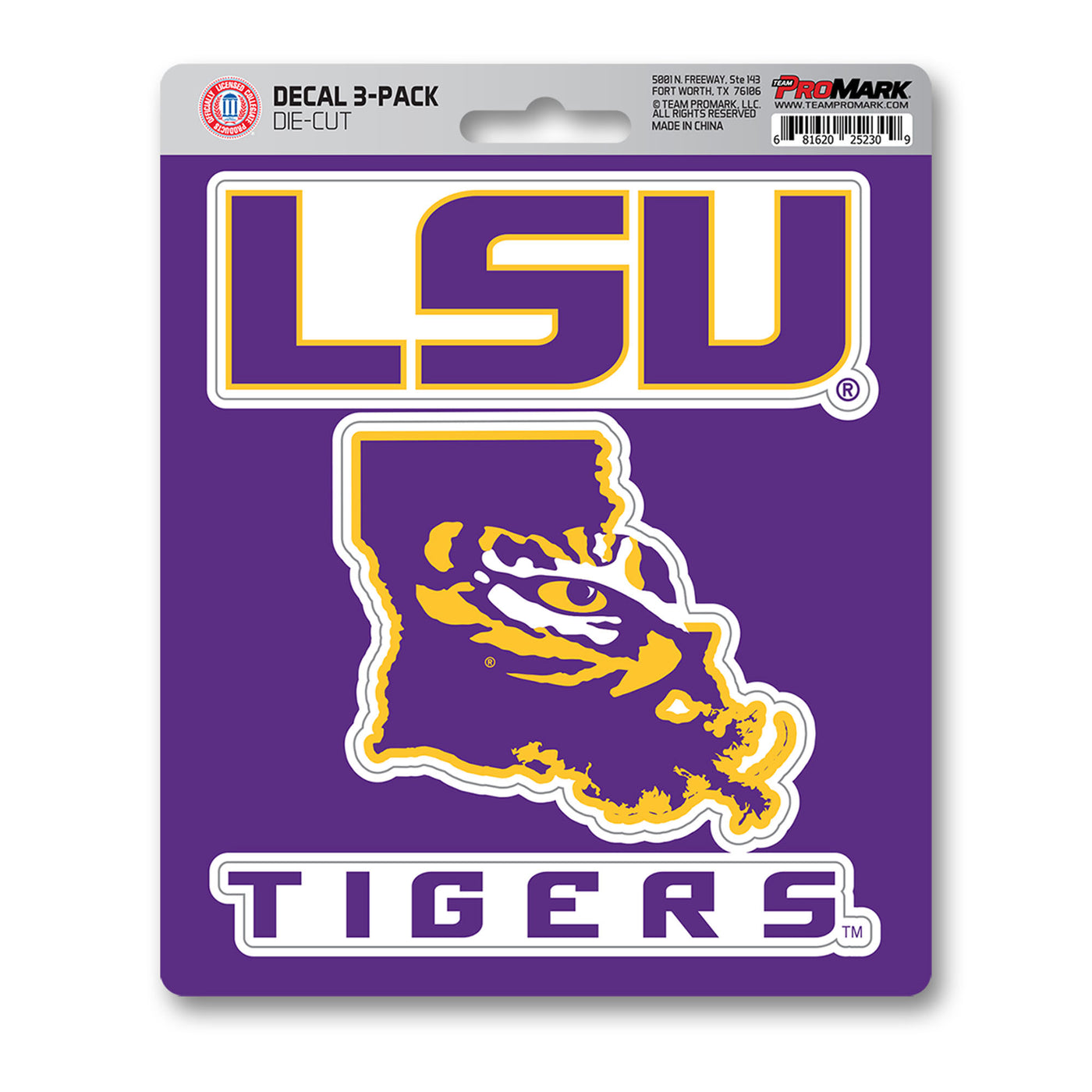 LSU Decal 3-pk