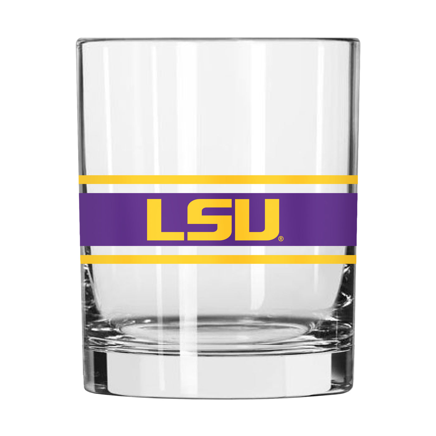 LSU 14oz Stripe Rocks Glass