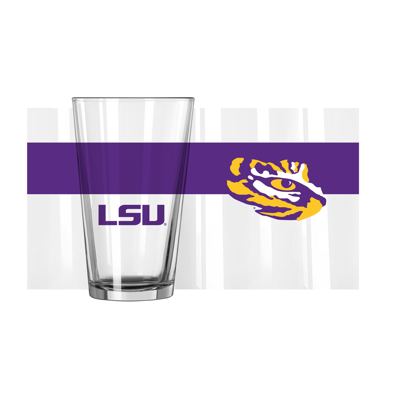 LSU 16oz Colorblock Pint Glass