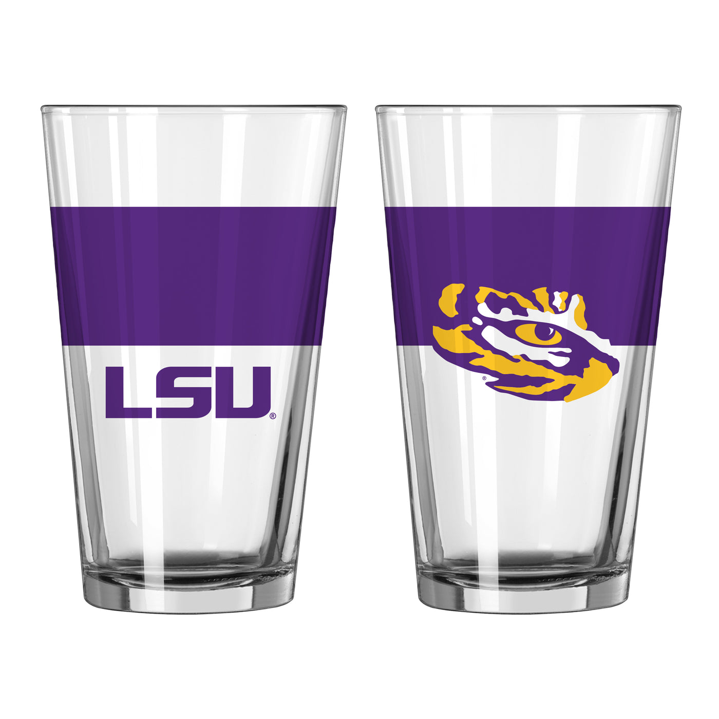 LSU 16oz Colorblock Pint Glass