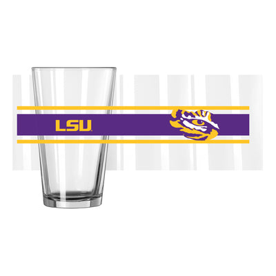 LSU 16oz Stripe Pint Glass