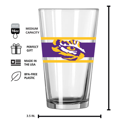 LSU 16oz Stripe Pint Glass