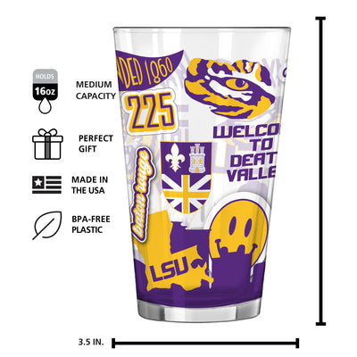 LSU 16oz Native Pint Glass
