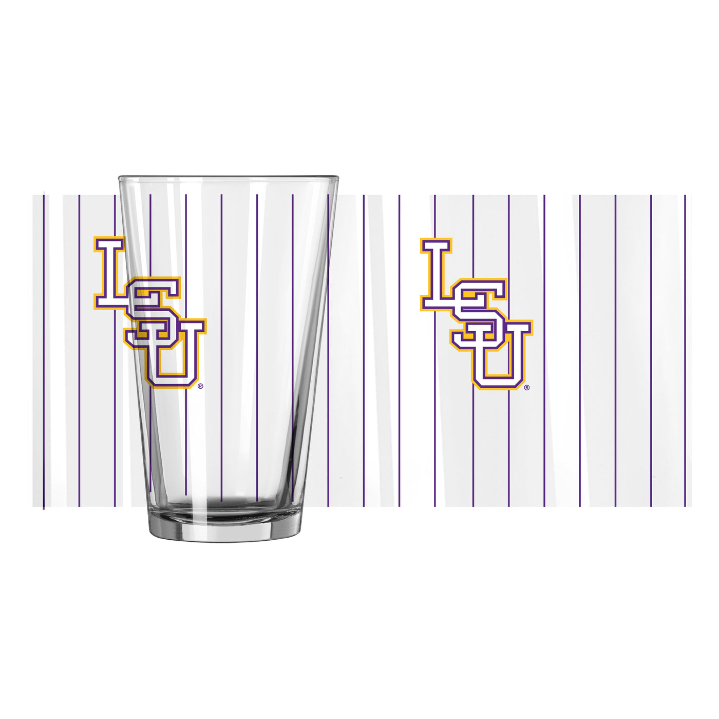 LSU Baseball Pinstripe 16oz Pint Glass