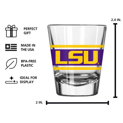 LSU 2oz Stripe Shot Glass