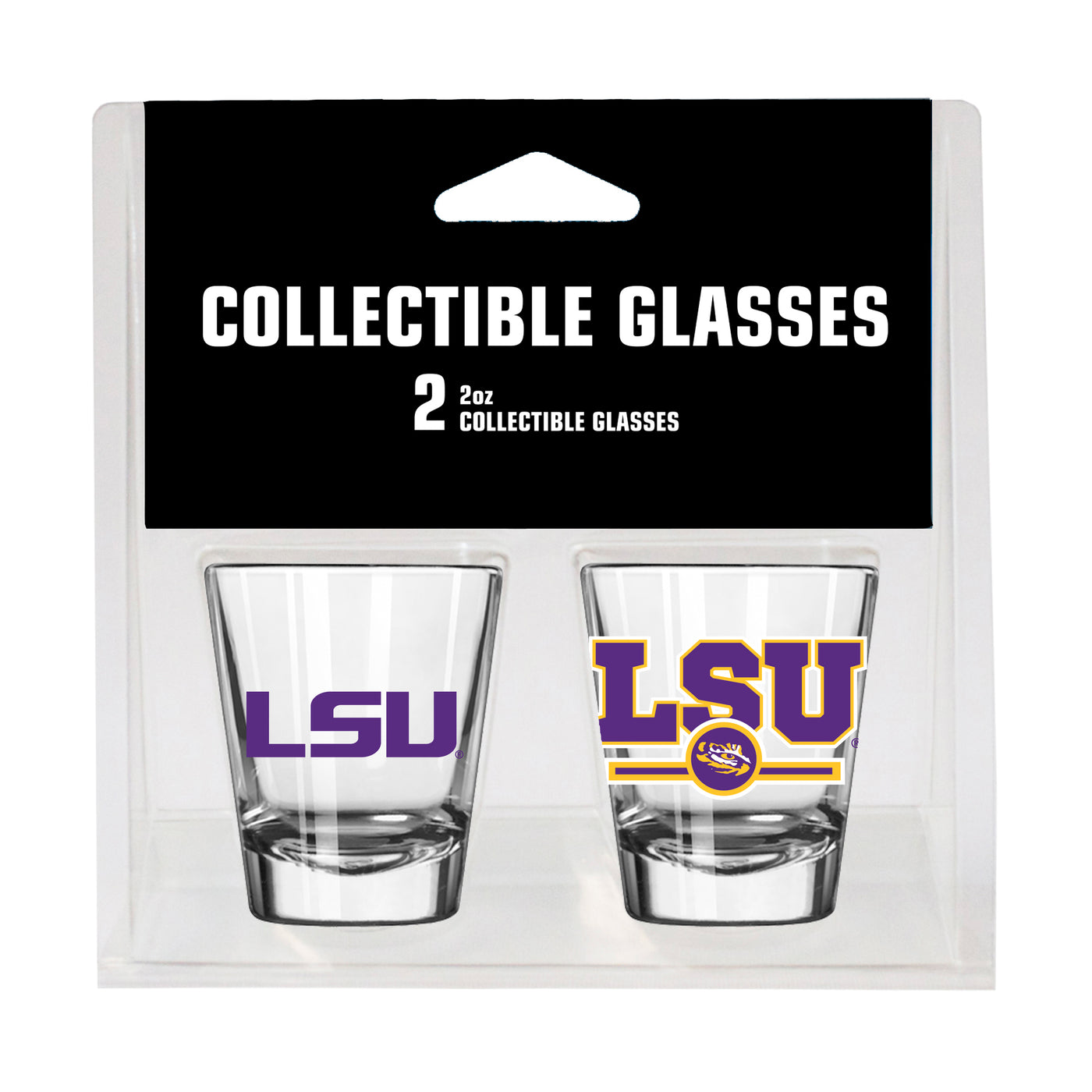 LSU Campus Colors 2oz Letterman Shot Glass 2 Pack
