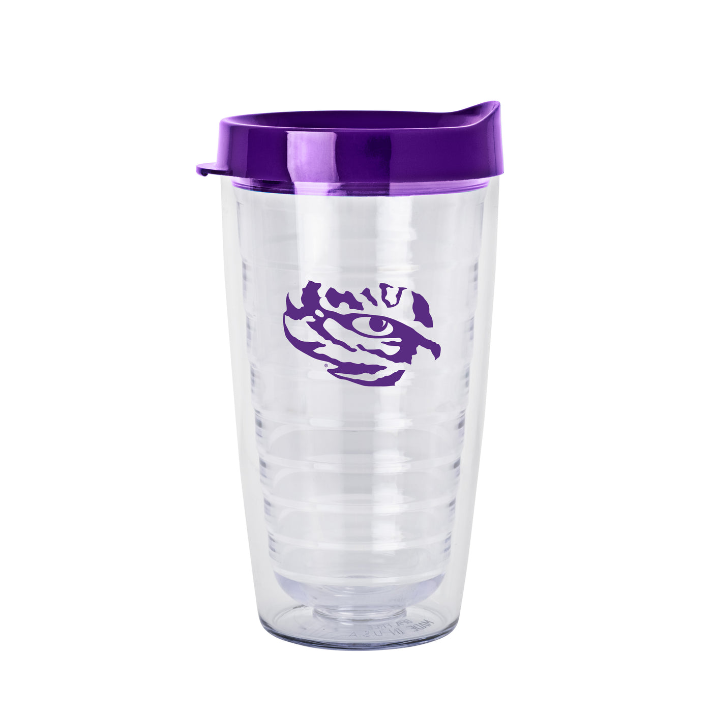 LSU 16oz Flipside Dbl Wall Clear Tumbler