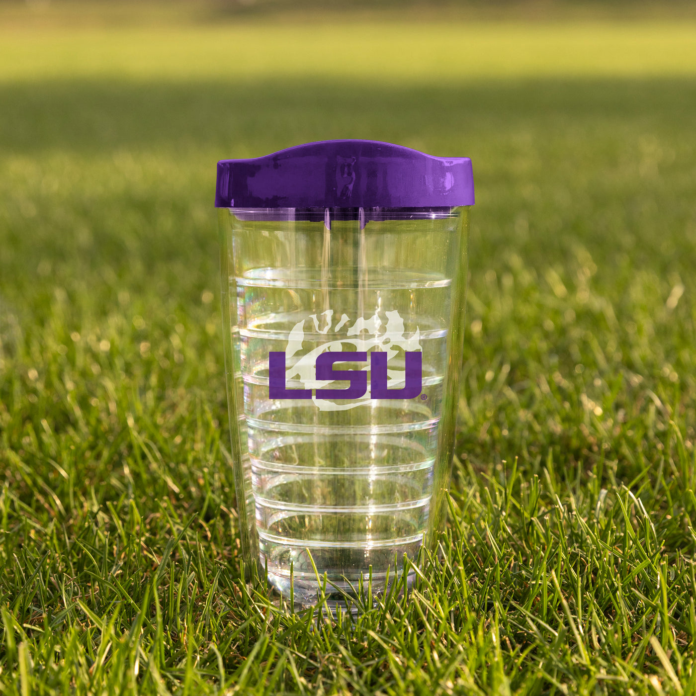 LSU 16oz Flipside Dbl Wall Clear Tumbler