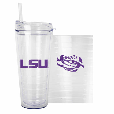 LSU 22oz Flipside Dbl Wall Clear Tumbler