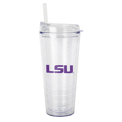 LSU 22oz Flipside Dbl Wall Clear Tumbler