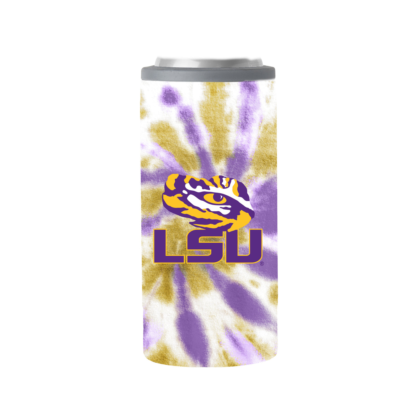 LSU 12oz Tie Dye Slim Can Coolie