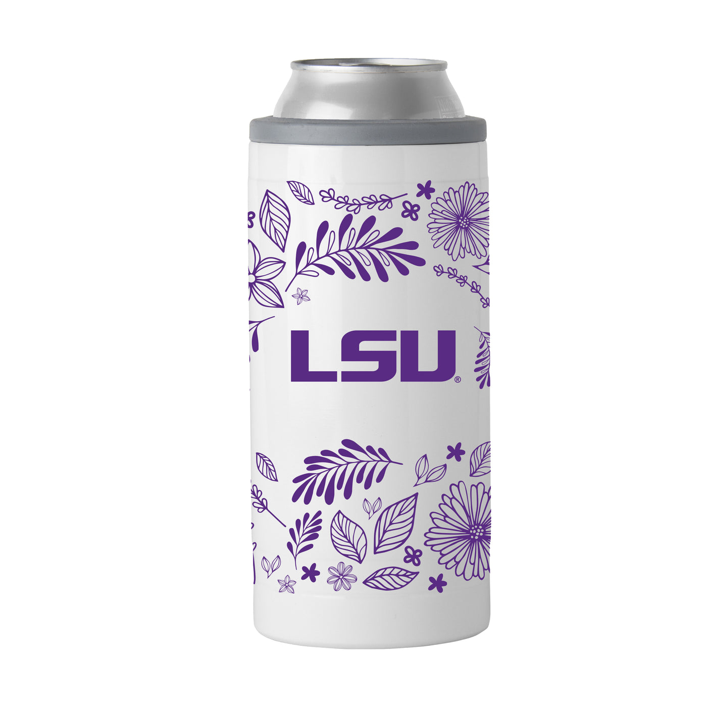 LSU 12oz Botanical Slim Can Coolie