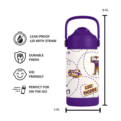 LSU 12oz Mascot SS Kids Bottle