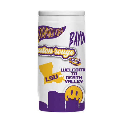 LSU 12oz Native Powder Coat Slim Can Coolie