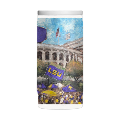 LSU 12oz Collector Powder Coat Slim Can Coolie