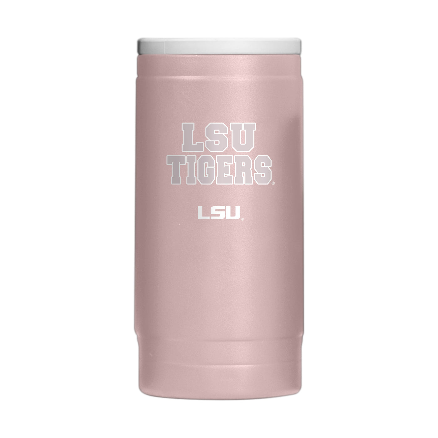 LSU  Stencil Powder Coat Slim Can Coolie