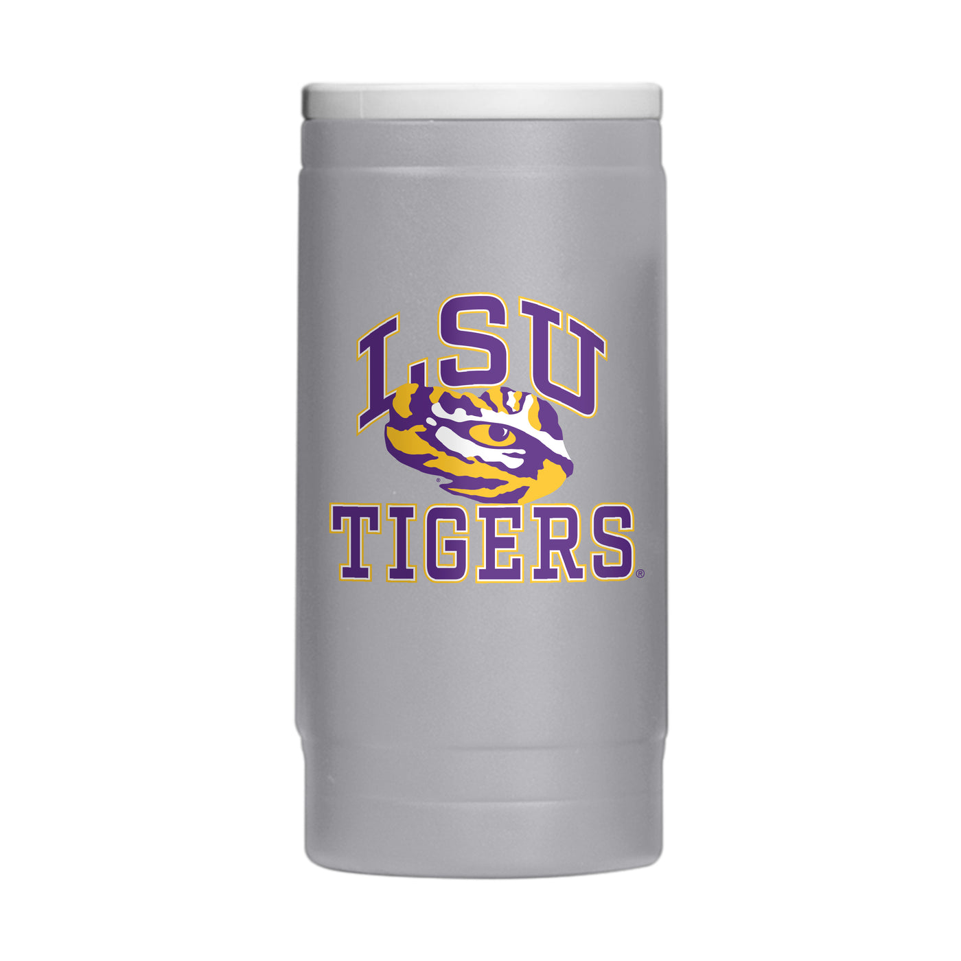 LSU 12oz Athletic Powder Coat Slim Can Coolie