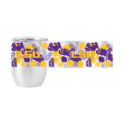LSU 16oz Floral Stainless Curved Beverage