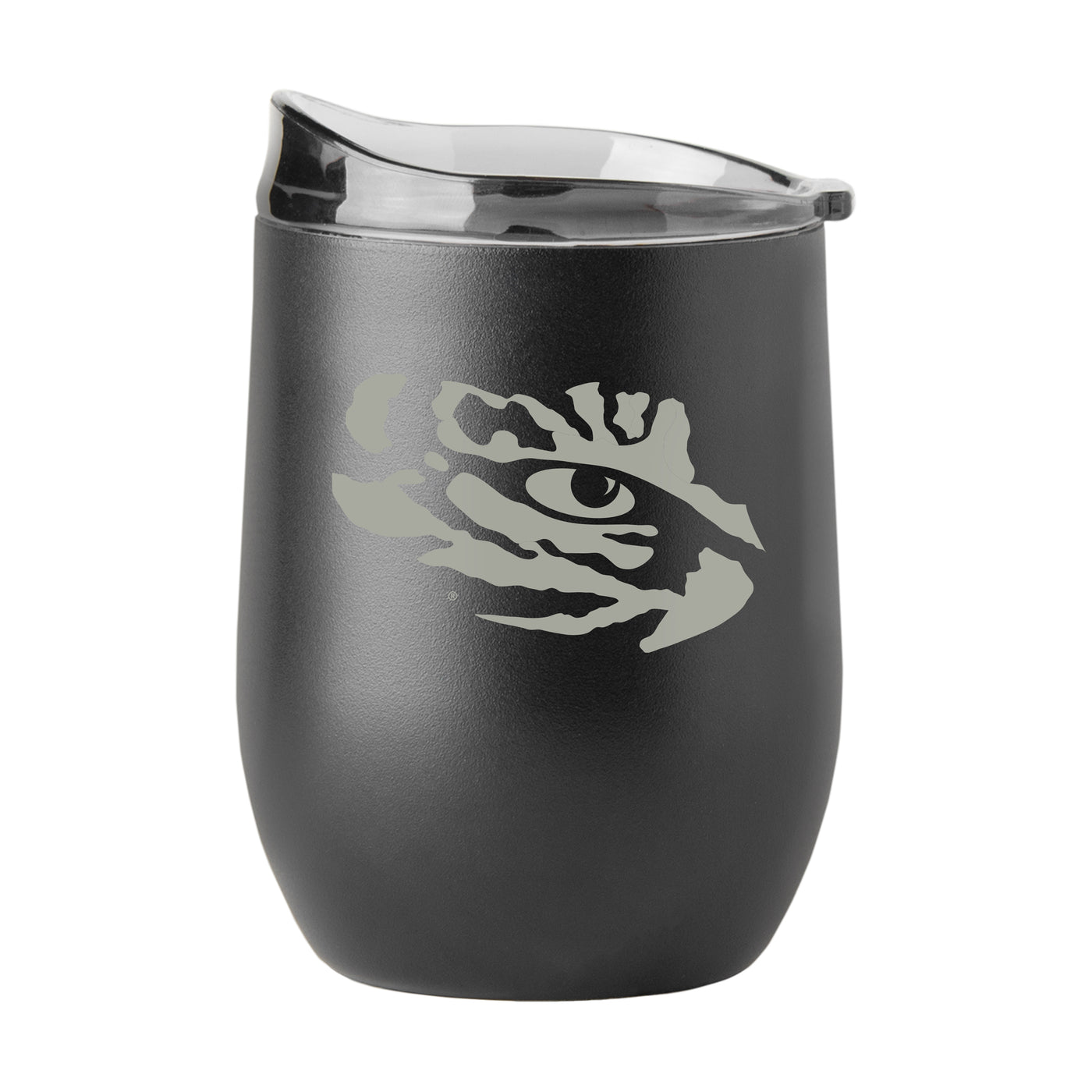 LSU 16oz Gun Metal Black Powder Curved Beverage