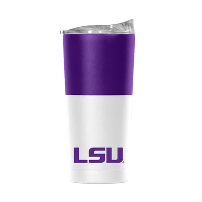 LSU 20oz Colorblock White Powder Coat Tumbler