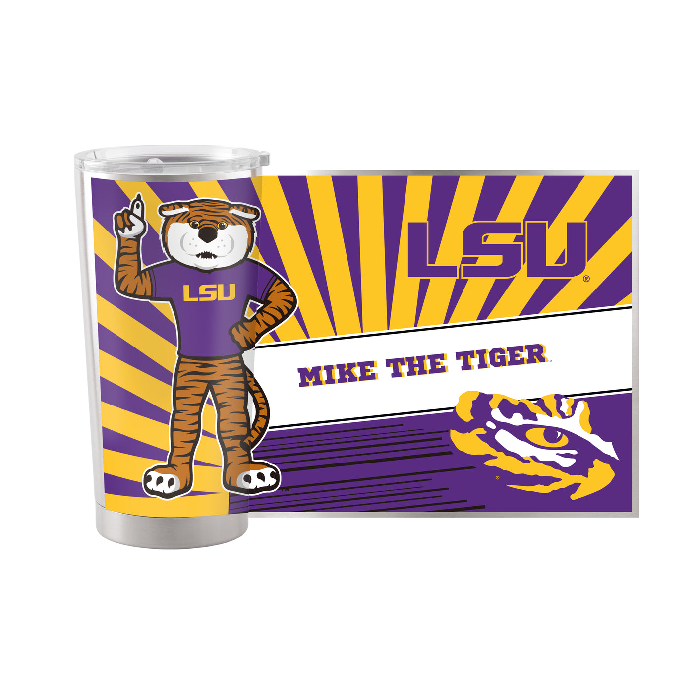 LSU 20oz Mascot Stainless Steel Tumbler