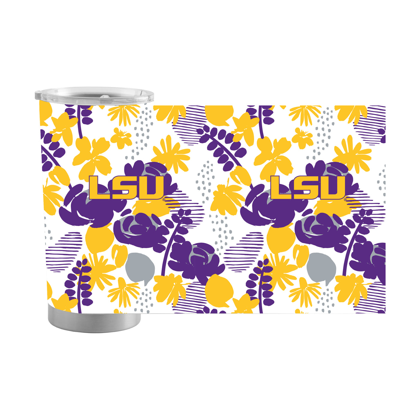 LSU 20oz Floral Stainless Steel Tumbler