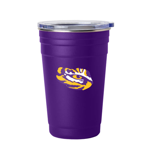 LSU 22oz Flipside stainless steel drinkware cup with LSU logo, durable tumbler for hot or cold beverages.