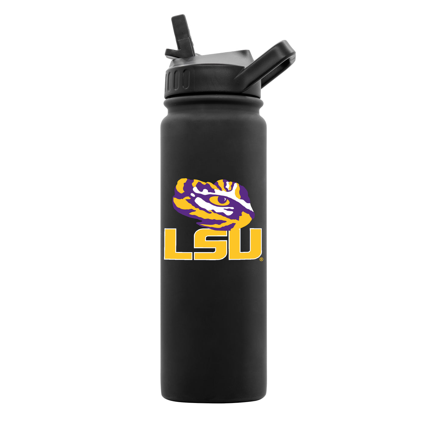 LSU 24oz Black Soft Touch Bottle