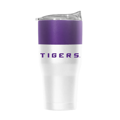 LSU 30oz Colorblock White Powder Coat Tumbler