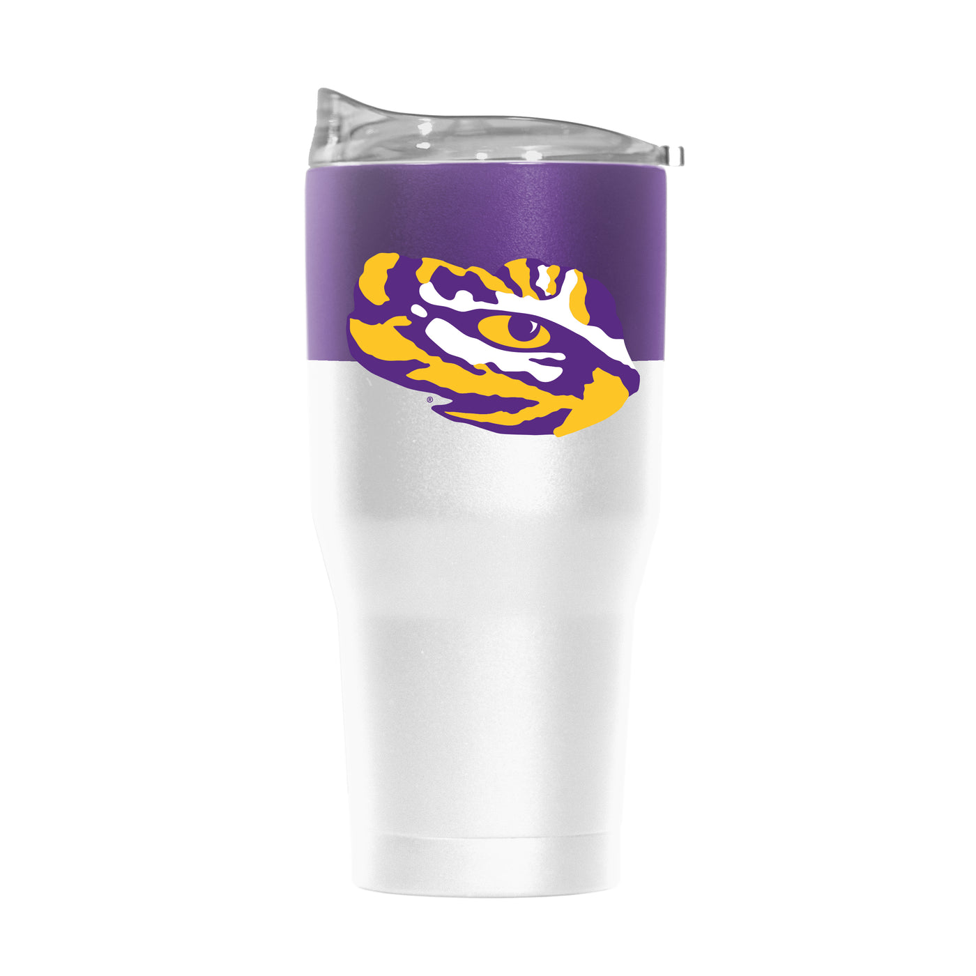 LSU 30oz Colorblock White Powder Coat Tumbler