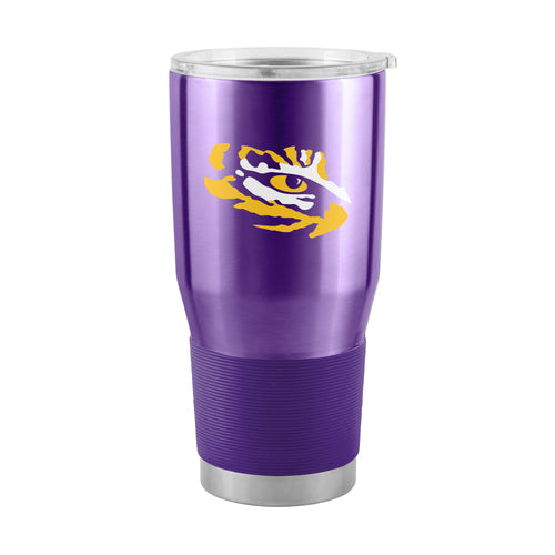 LSU 30oz Gameday stainless steel tumbler by Logo Brands, featuring LSU team logo and durable drinkware design.