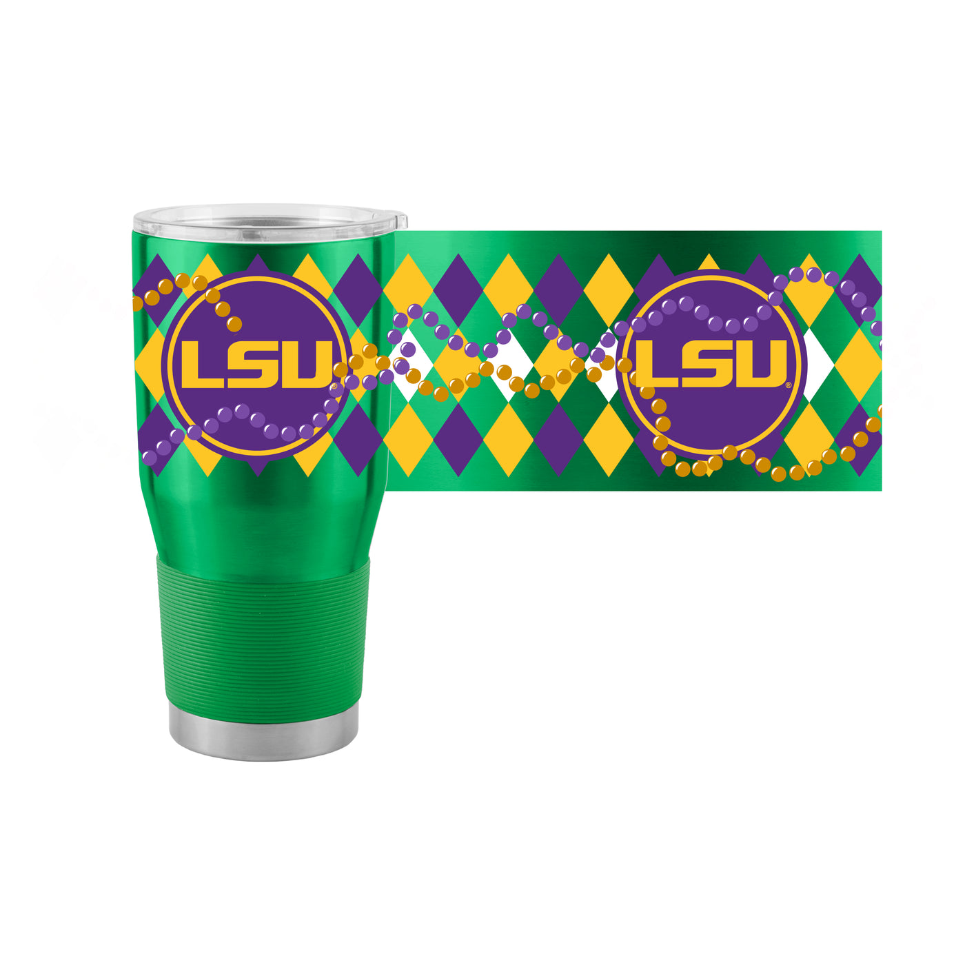 LSU 30oz Mardi Gras Stainless Tumbler