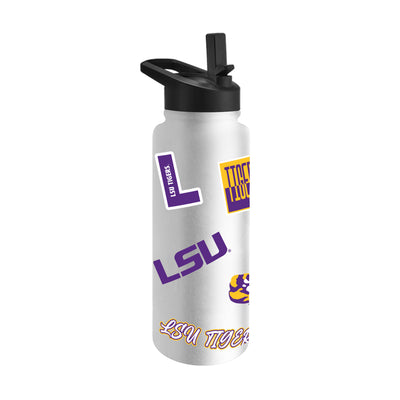 LSU 34oz White Dreamweave Quencher Bottle