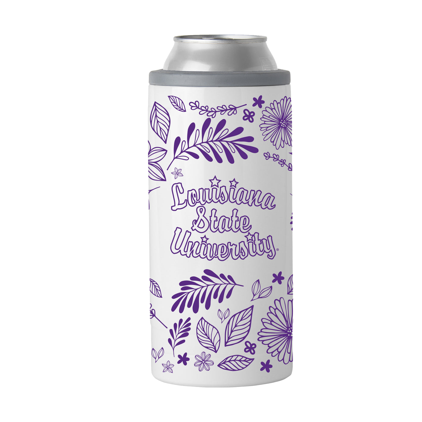LSU Vault 12oz Botanical Slim Can Coolie