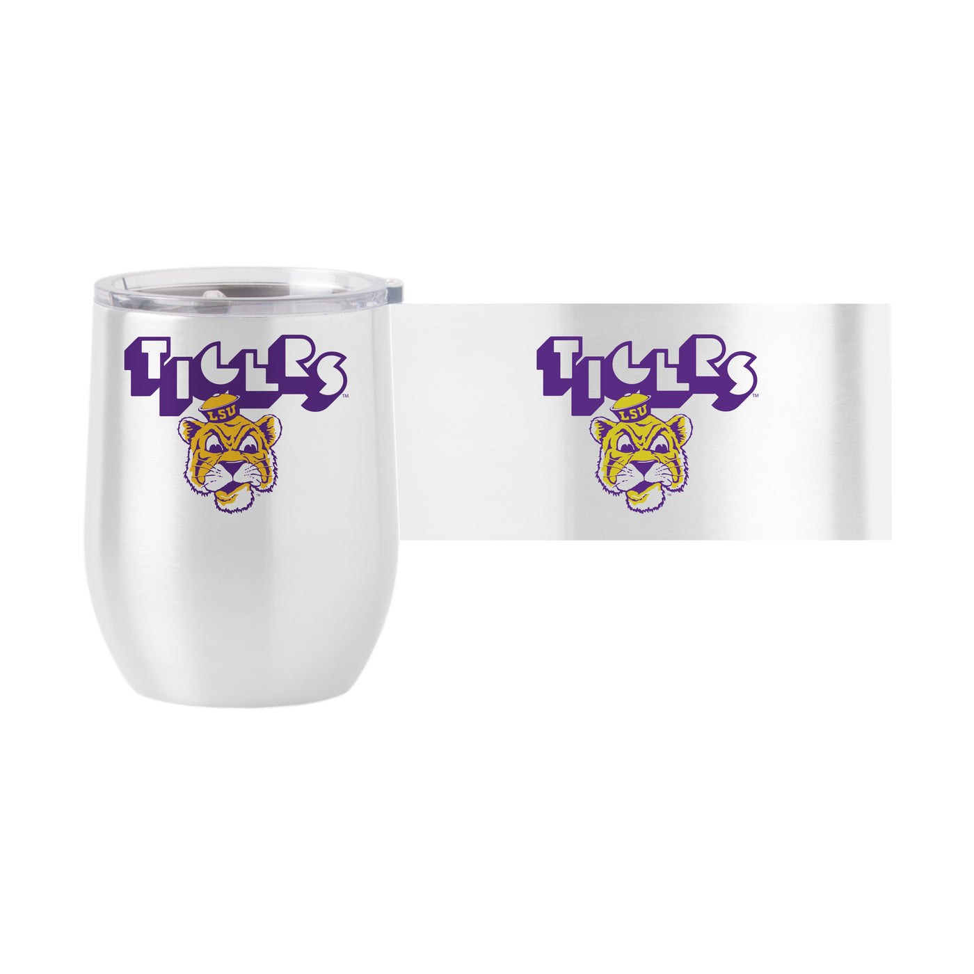 LSU 16oz Arcade Stainless Curved Beverage