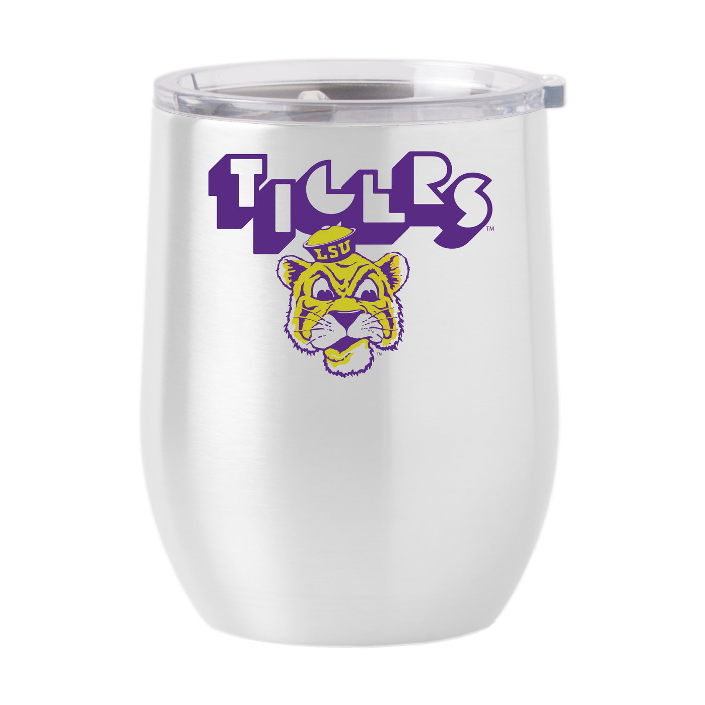 LSU 16oz Arcade Stainless Curved Beverage