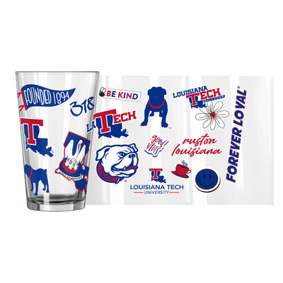 Louisiana Tech 16oz Native Pint Glass