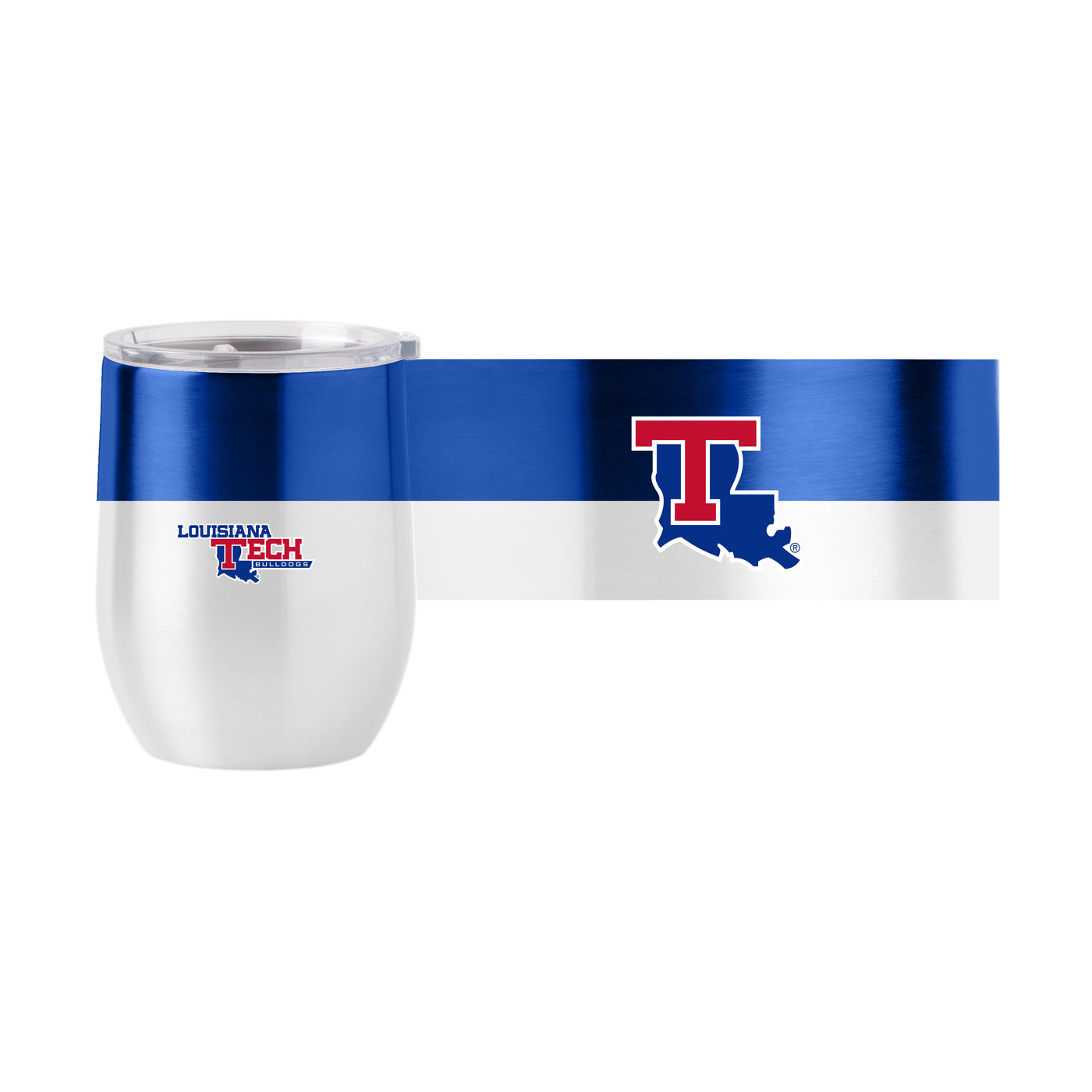Louisiana Tech 16oz Colorblock Stainless Curved Beverage