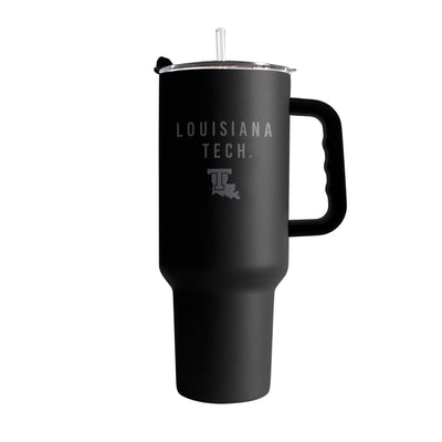 Louisiana Tech 40oz Black Tonal Powder Coat Tumbler