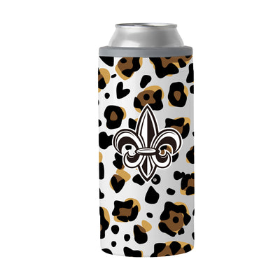 Louisiana - Lafayette 12oz Neutral Leopard Slim Can Coolie