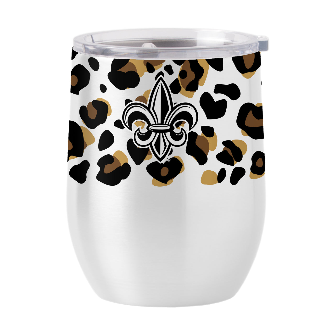 Louisiana - Lafayette 16oz Neutral Leopard Stainless Curved Beverage