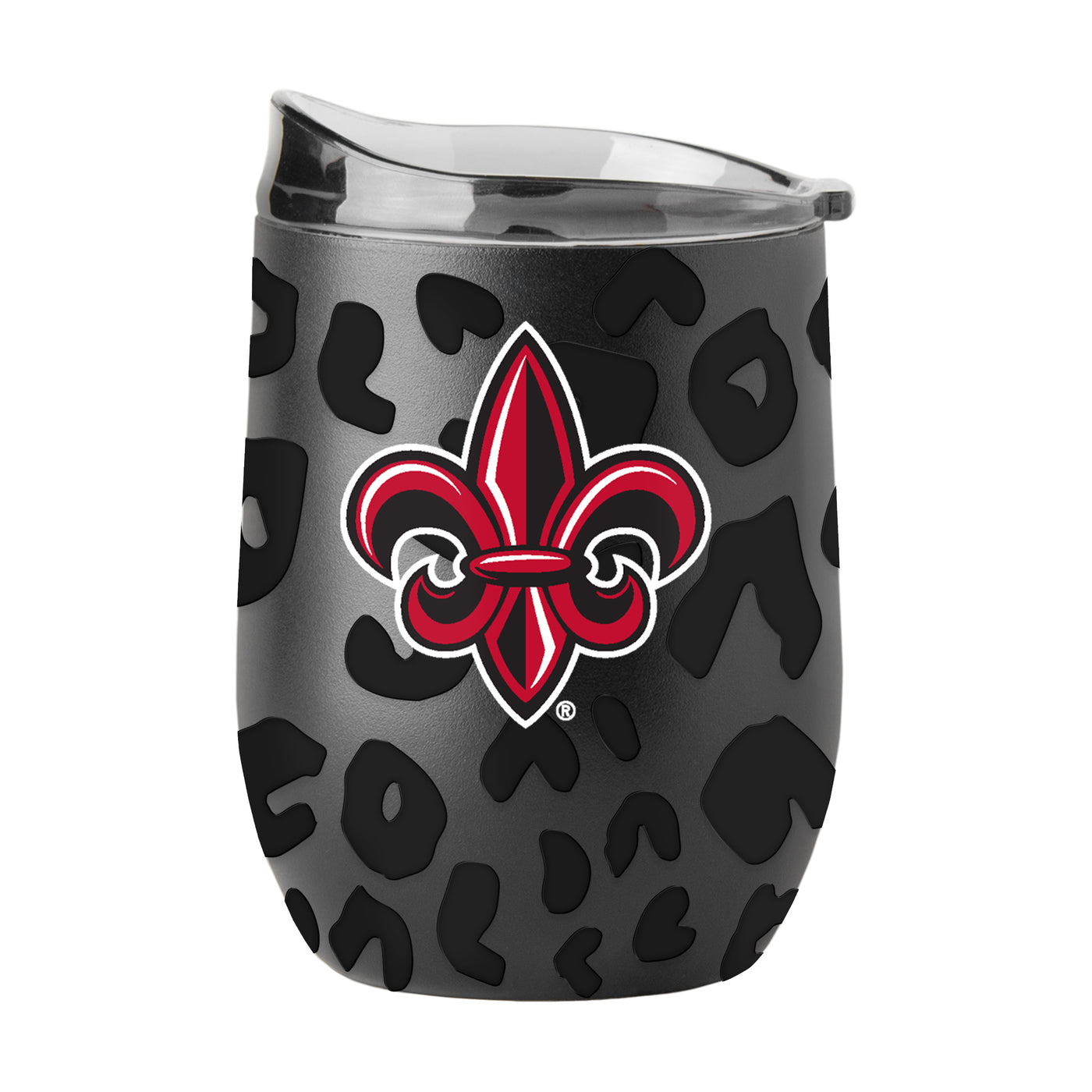 LA Lafayette 16oz Leopard Powdercoat Curved Beverage