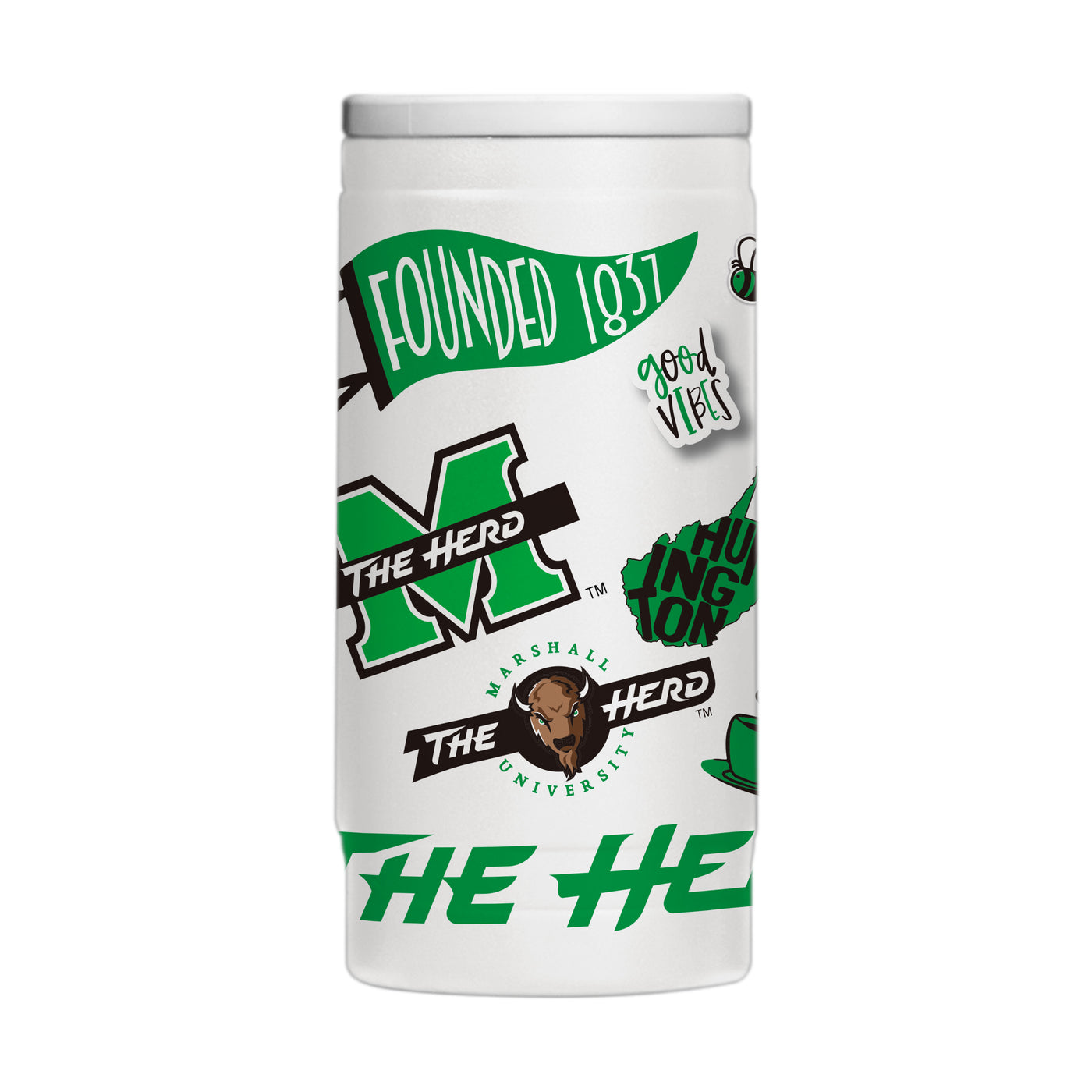 Marshall 12oz Native Powder Coat Slim Can Coolie